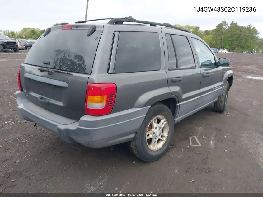 2002 Jeep Grand Cherokee Laredo VIN: 1J4GW48S02C119236 Lot: 42212942