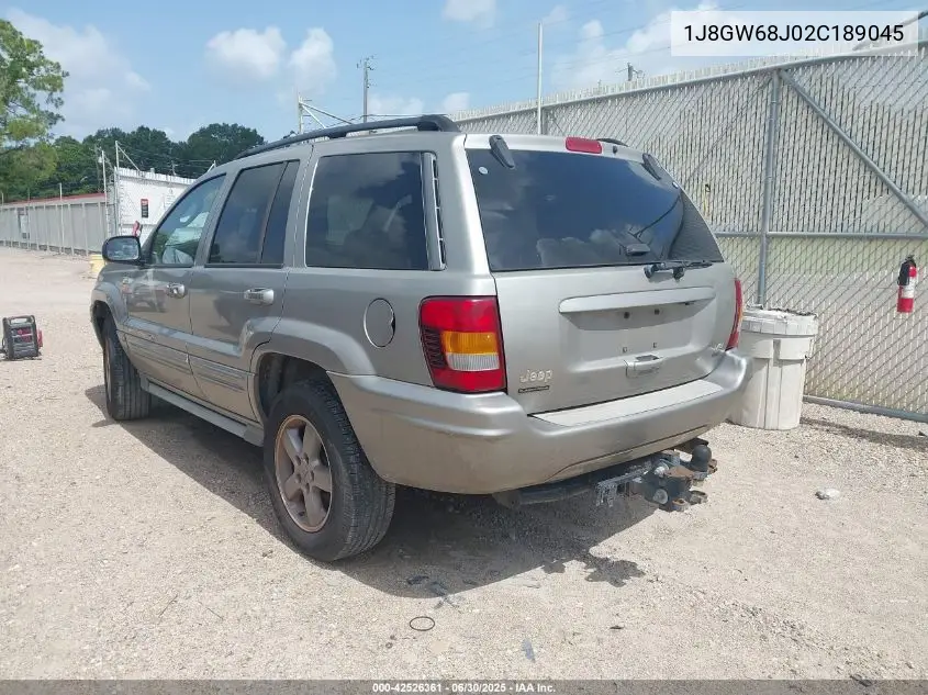 2002 Jeep Grand Cherokee Overland VIN: 1J8GW68J02C189045 Lot: 42526361