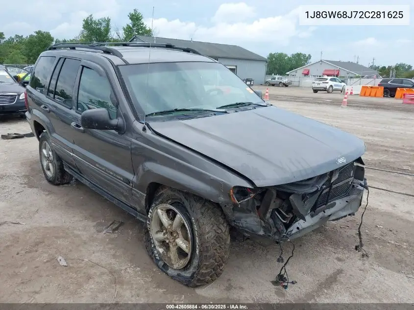 2002 Jeep Grand Cherokee Overland VIN: 1J8GW68J72C281625 Lot: 42605884