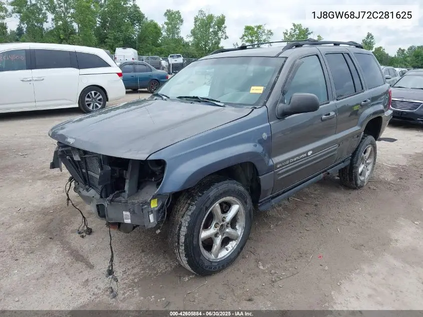 2002 Jeep Grand Cherokee Overland VIN: 1J8GW68J72C281625 Lot: 42605884