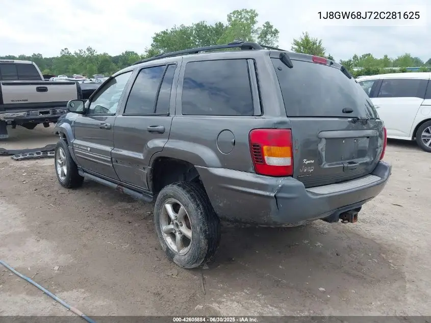 2002 Jeep Grand Cherokee Overland VIN: 1J8GW68J72C281625 Lot: 42605884