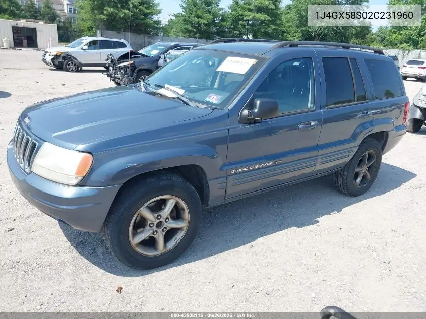 2002 Jeep Grand Cherokee Limited VIN: 1J4GX58S02C231960 Lot: 42608115