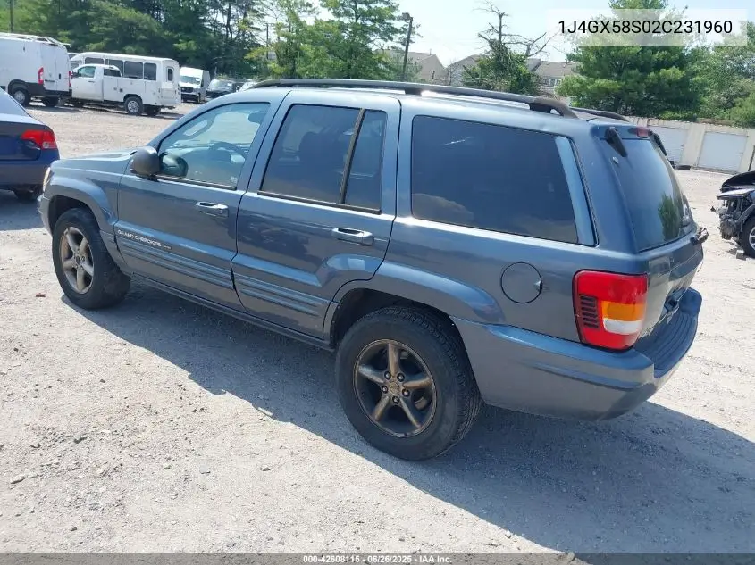 2002 Jeep Grand Cherokee Limited VIN: 1J4GX58S02C231960 Lot: 42608115