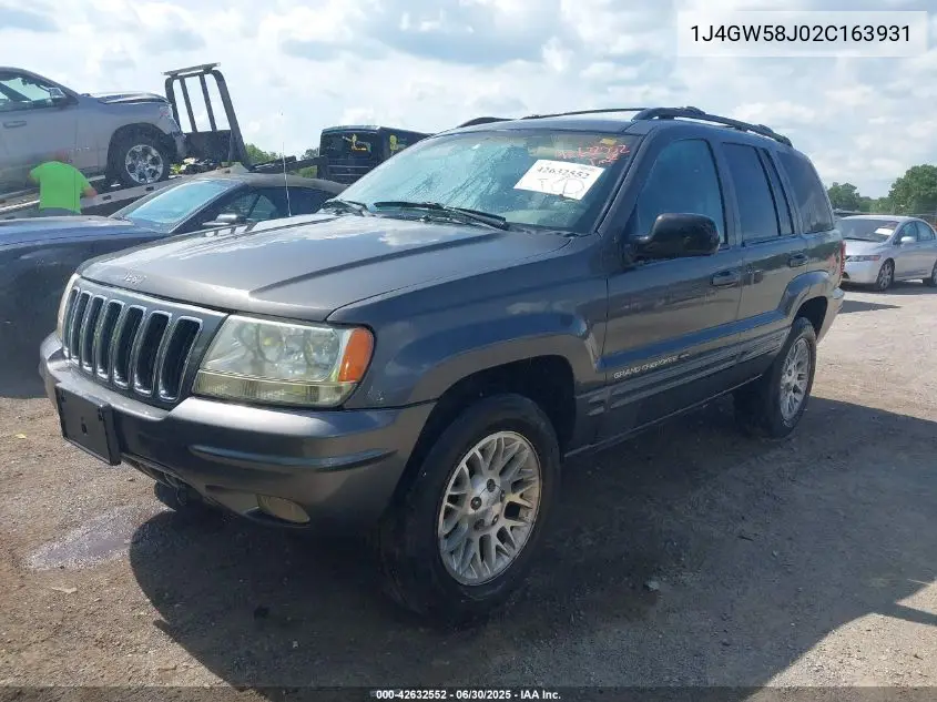 2002 Jeep Grand Cherokee Limited VIN: 1J4GW58J02C163931 Lot: 42632552