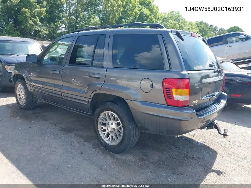 2002 Jeep Grand Cherokee Limited VIN: 1J4GW58J02C163931 Lot: 42632552