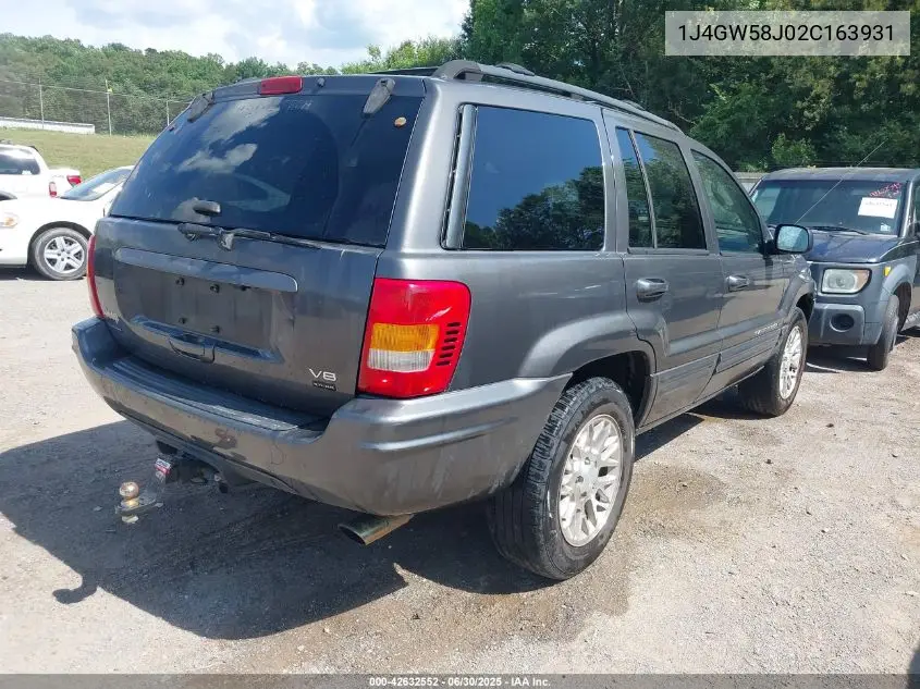 2002 Jeep Grand Cherokee Limited VIN: 1J4GW58J02C163931 Lot: 42632552