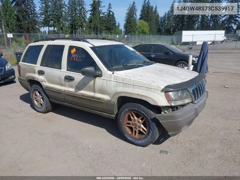 2003 Jeep Grand Cherokee Laredo VIN: 1J4GW48S73C539917 Lot: 42222300