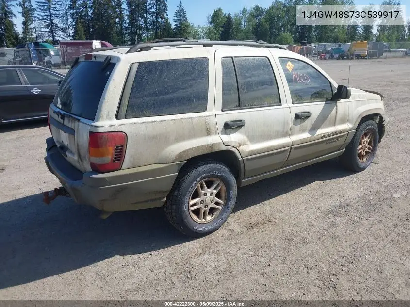 2003 Jeep Grand Cherokee Laredo VIN: 1J4GW48S73C539917 Lot: 42222300