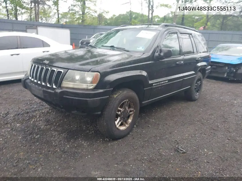 2003 Jeep Grand Cherokee Laredo VIN: 1J4GW48S33C555113 Lot: 42246839