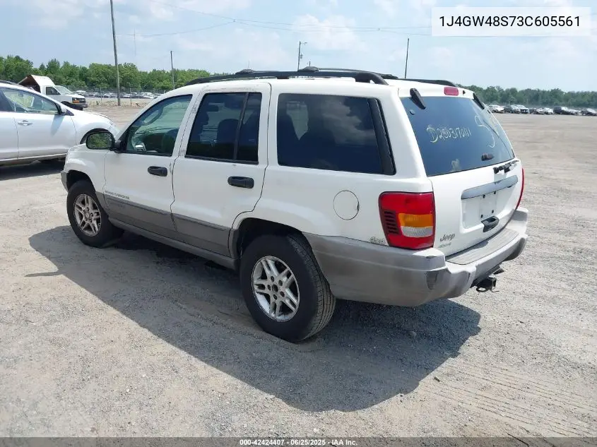 2003 Jeep Grand Cherokee Laredo VIN: 1J4GW48S73C605561 Lot: 42424407