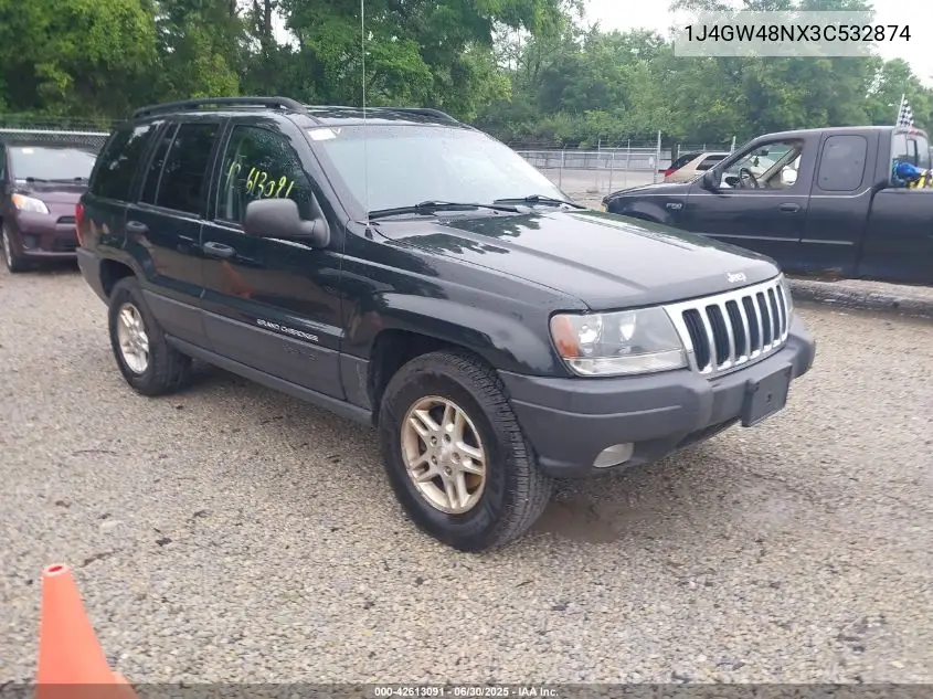 2003 Jeep Grand Cherokee Laredo VIN: 1J4GW48NX3C532874 Lot: 42613091