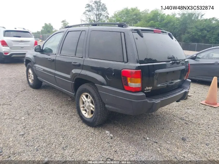 2003 Jeep Grand Cherokee Laredo VIN: 1J4GW48NX3C532874 Lot: 42613091