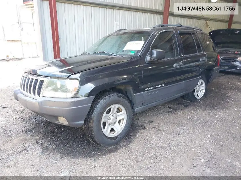 2003 Jeep Grand Cherokee Laredo VIN: 1J4GW48N53C611756 Lot: 42619070