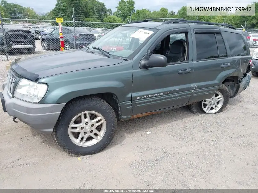 2004 Jeep Grand Cherokee Laredo VIN: 1J4GW48N84C179942 Lot: 42778868