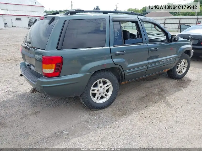 2004 Jeep Grand Cherokee Laredo VIN: 1J4GW48N84C179942 Lot: 42778868