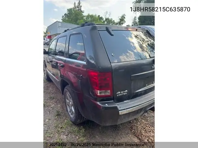 2005 Jeep Grand Cherokee Limited VIN: 1J8HR58215C635870 Lot: 20214492