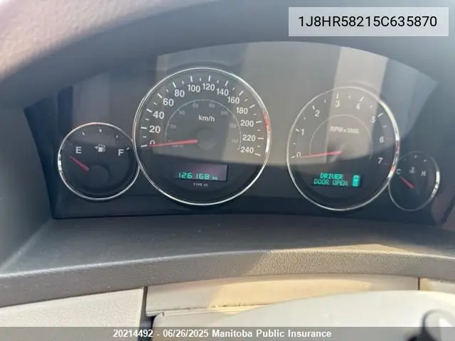 2005 Jeep Grand Cherokee Limited VIN: 1J8HR58215C635870 Lot: 20214492