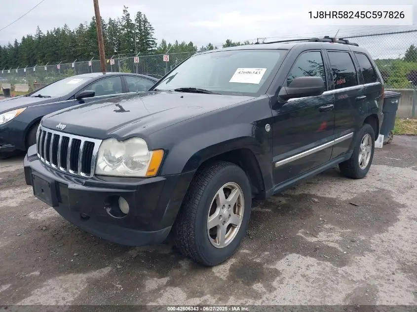 2005 Jeep Grand Cherokee Limited VIN: 1J8HR58245C597826 Lot: 42606343