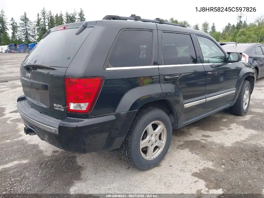 2005 Jeep Grand Cherokee Limited VIN: 1J8HR58245C597826 Lot: 42606343