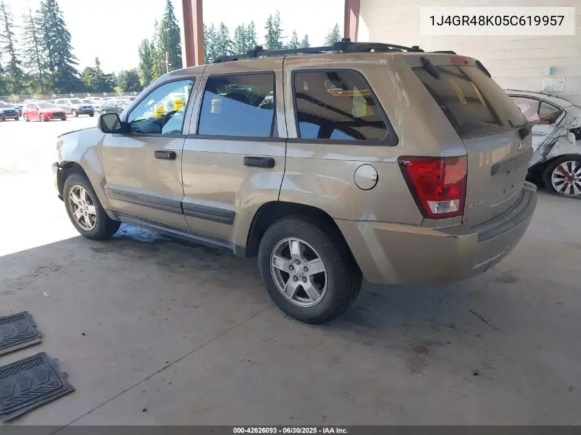 2005 Jeep Grand Cherokee Laredo VIN: 1J4GR48K05C619957 Lot: 42626093