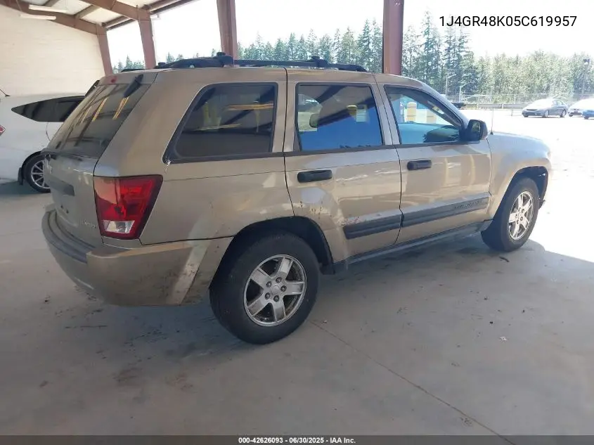 2005 Jeep Grand Cherokee Laredo VIN: 1J4GR48K05C619957 Lot: 42626093