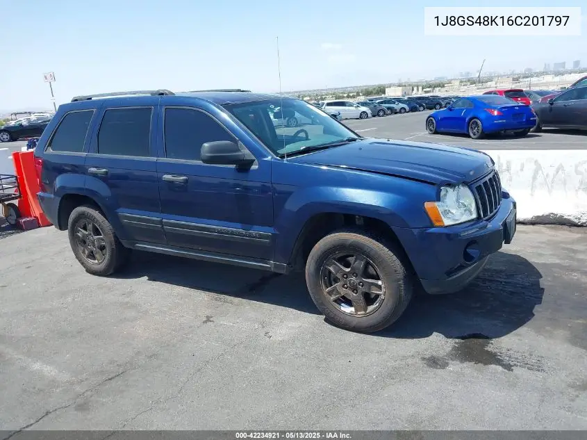2006 Jeep Grand Cherokee Laredo VIN: 1J8GS48K16C201797 Lot: 42234921