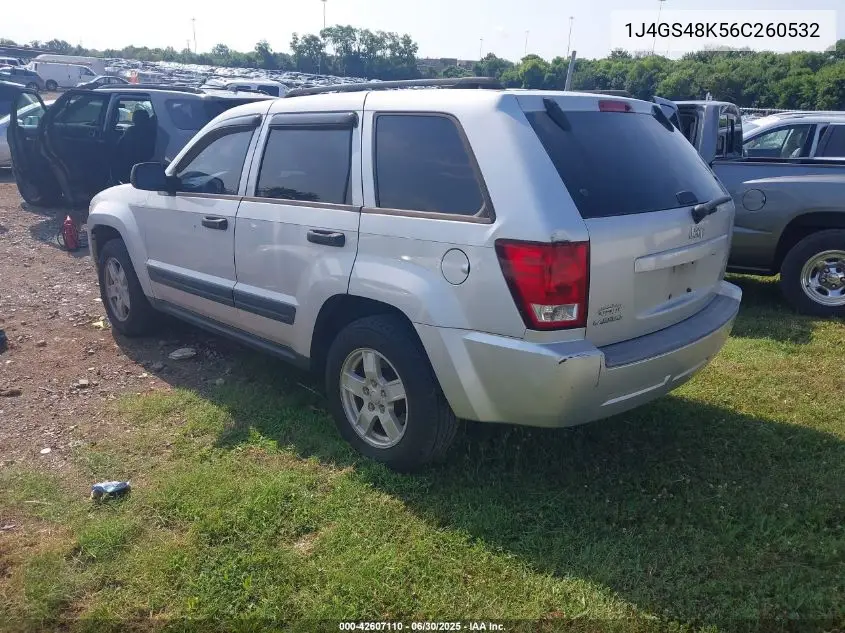 2006 Jeep Grand Cherokee Laredo VIN: 1J4GS48K56C260532 Lot: 42607110