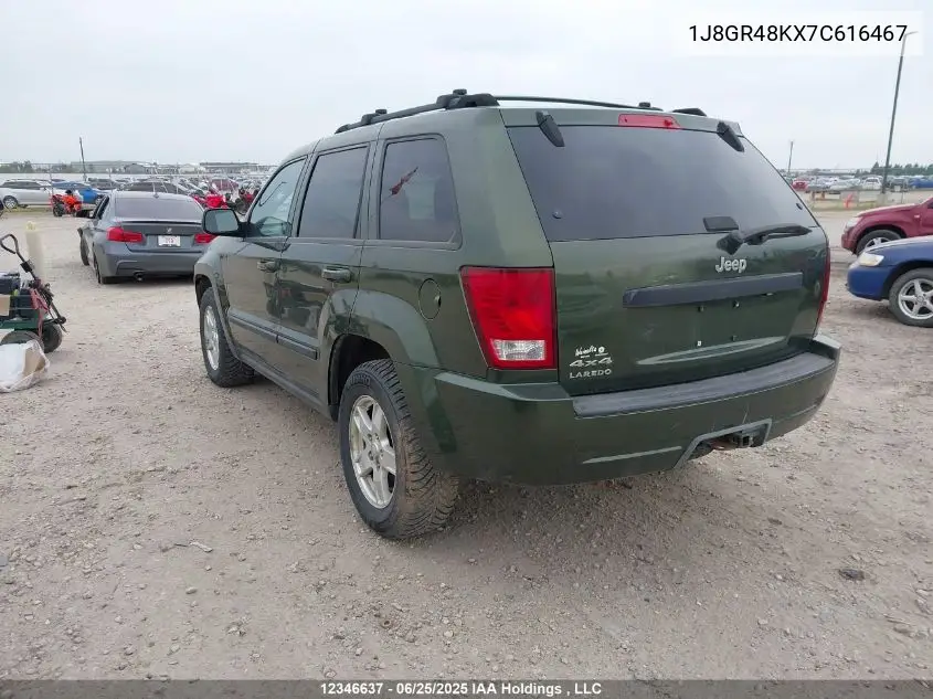 2007 Jeep Grand Cherokee Laredo/Columbia/Freedom VIN: 1J8GR48KX7C616467 Lot: 12346637