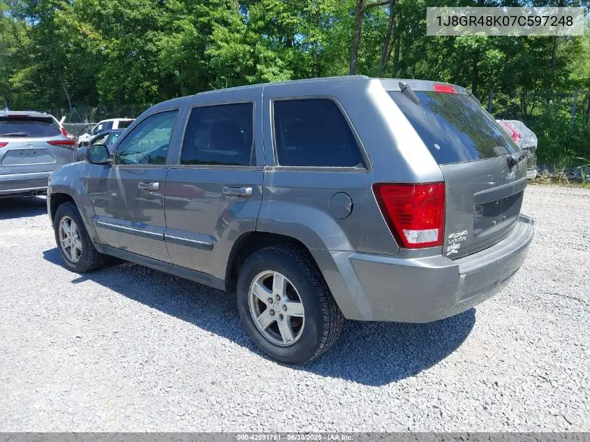 2007 Jeep Grand Cherokee Laredo VIN: 1J8GR48K07C597248 Lot: 42591781