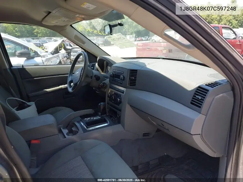 2007 Jeep Grand Cherokee Laredo VIN: 1J8GR48K07C597248 Lot: 42591781