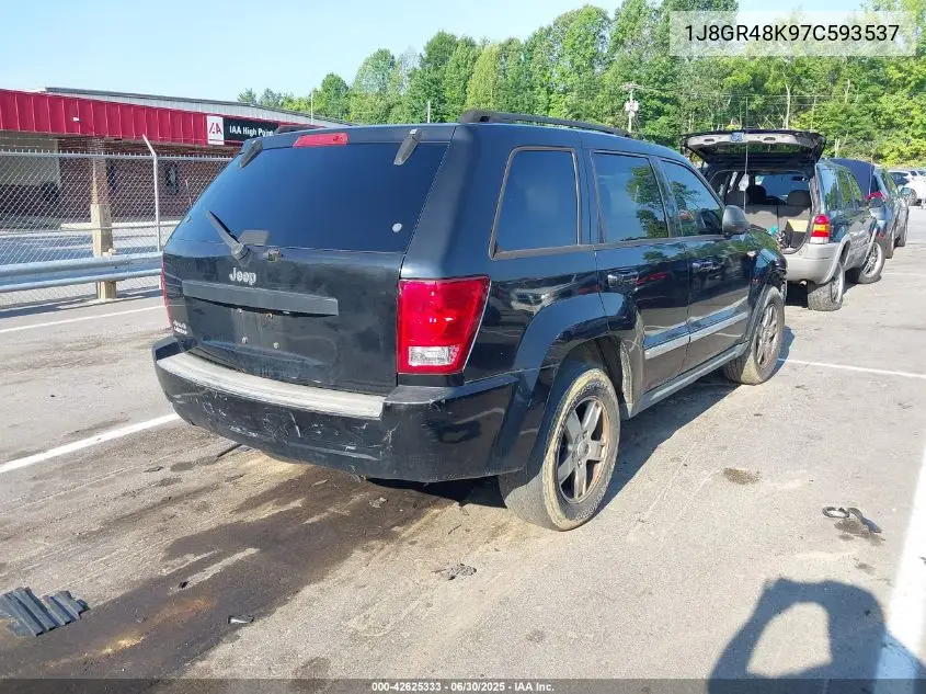 2007 Jeep Grand Cherokee Laredo VIN: 1J8GR48K97C593537 Lot: 42625333