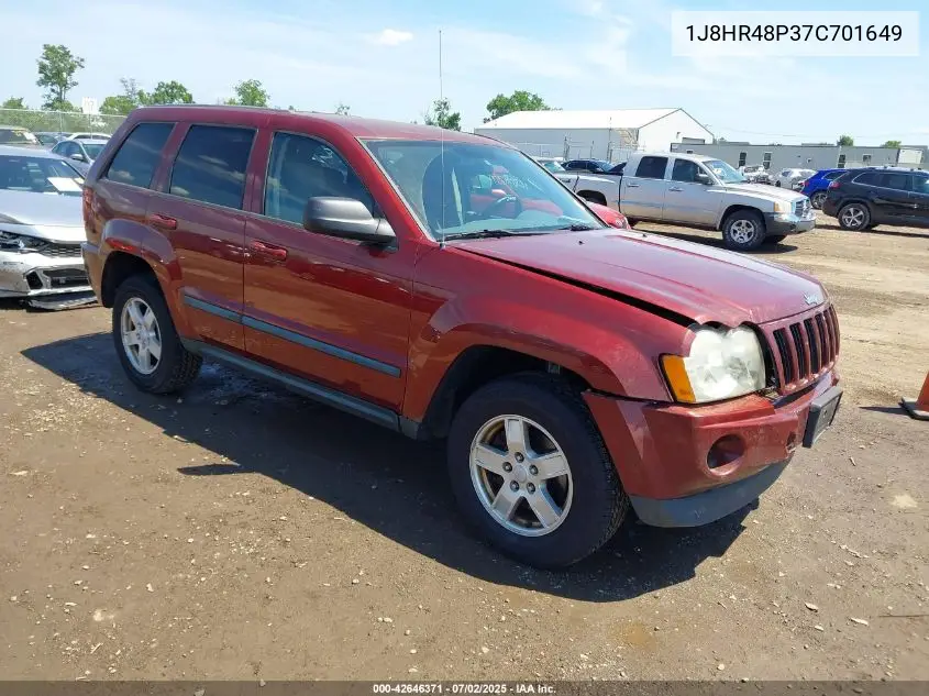 2007 Jeep Grand Cherokee Laredo VIN: 1J8HR48P37C701649 Lot: 42646371
