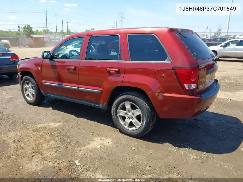2007 Jeep Grand Cherokee Laredo VIN: 1J8HR48P37C701649 Lot: 42646371