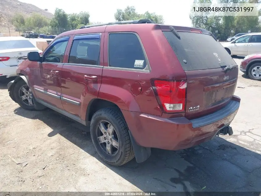 2007 Jeep Grand Cherokee Laredo VIN: 1J8GR48K87C531997 Lot: 42651216