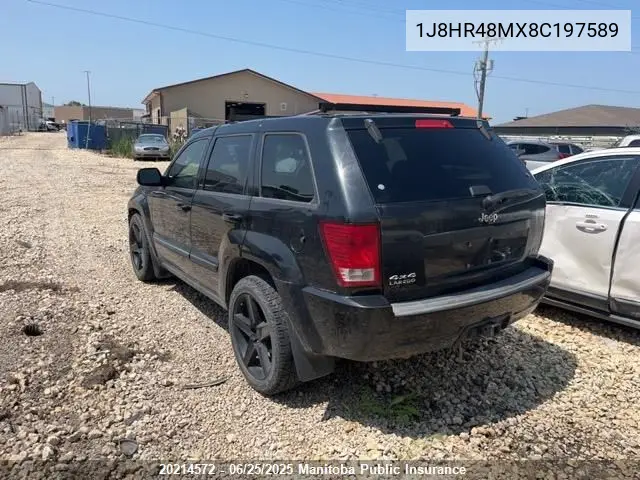 2008 Jeep Grand Cherokee Laredo VIN: 1J8HR48MX8C197589 Lot: 20214572