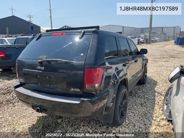 2008 Jeep Grand Cherokee Laredo VIN: 1J8HR48MX8C197589 Lot: 20214572