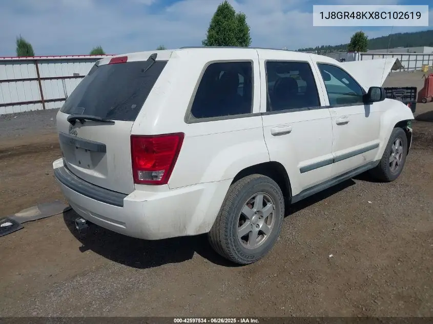 2008 Jeep Grand Cherokee Laredo VIN: 1J8GR48KX8C102619 Lot: 42597534