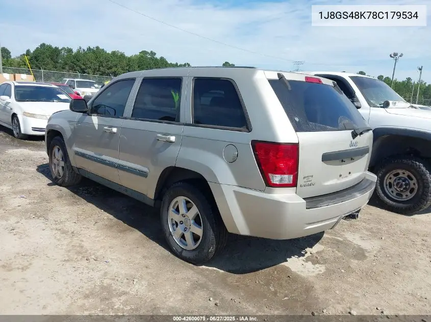 2008 Jeep Grand Cherokee Laredo VIN: 1J8GS48K78C179534 Lot: 42600079