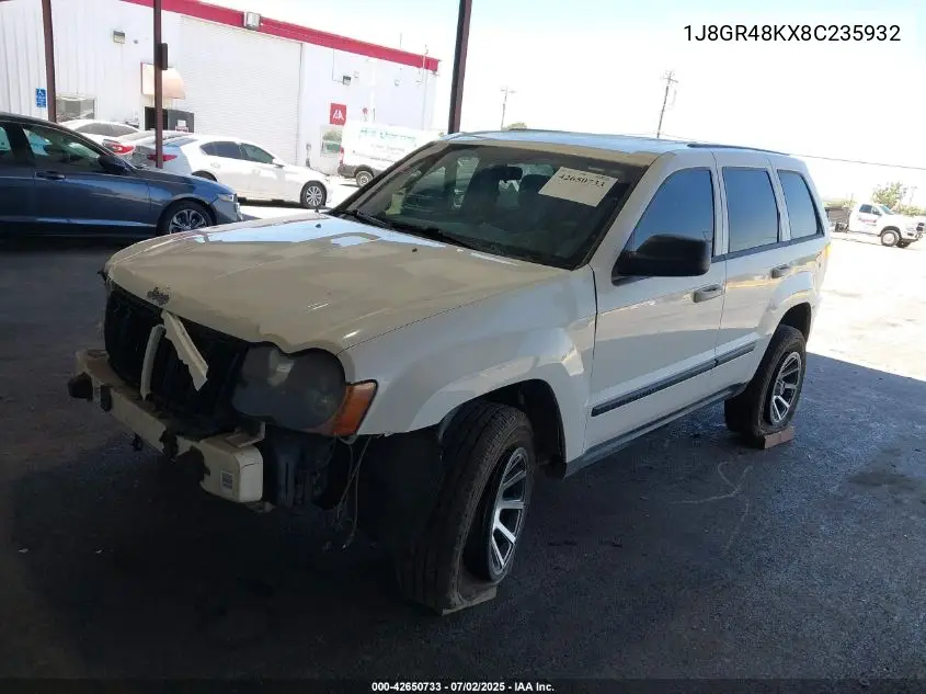 2008 Jeep Grand Cherokee Laredo VIN: 1J8GR48KX8C235932 Lot: 42650733