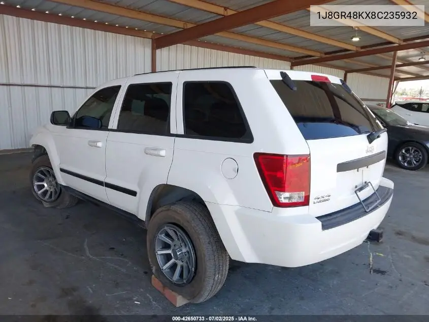 2008 Jeep Grand Cherokee Laredo VIN: 1J8GR48KX8C235932 Lot: 42650733