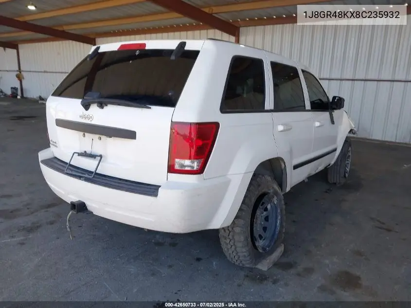 2008 Jeep Grand Cherokee Laredo VIN: 1J8GR48KX8C235932 Lot: 42650733