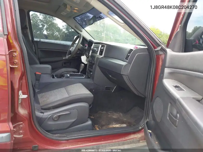 2008 Jeep Grand Cherokee Laredo VIN: 1J8GR48K08C204270 Lot: 42660671