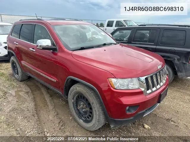2011 Jeep Grand Cherokee Overland VIN: 1J4RR6GG8BC698310 Lot: 20203220