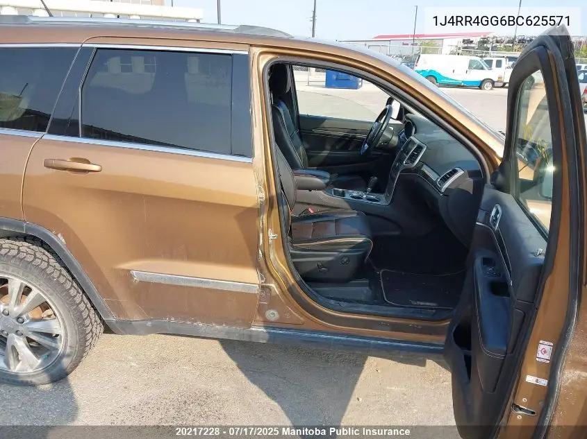 2011 Jeep Grand Cherokee Laredo VIN: 1J4RR4GG6BC625571 Lot: 20217228