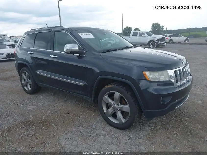2012 Jeep Grand Cherokee Overland VIN: 1C4RJFCG5CC361498 Lot: 42760120