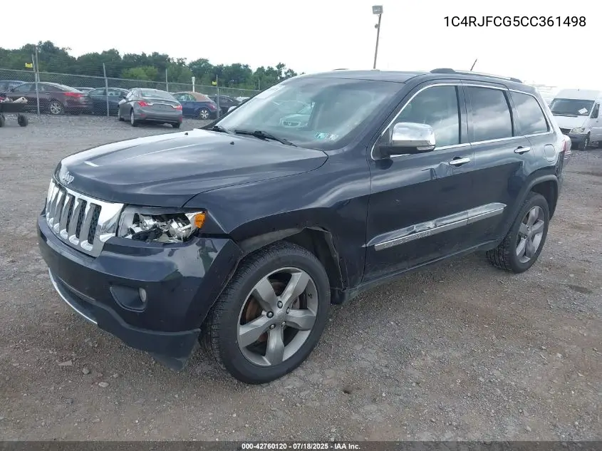 2012 Jeep Grand Cherokee Overland VIN: 1C4RJFCG5CC361498 Lot: 42760120