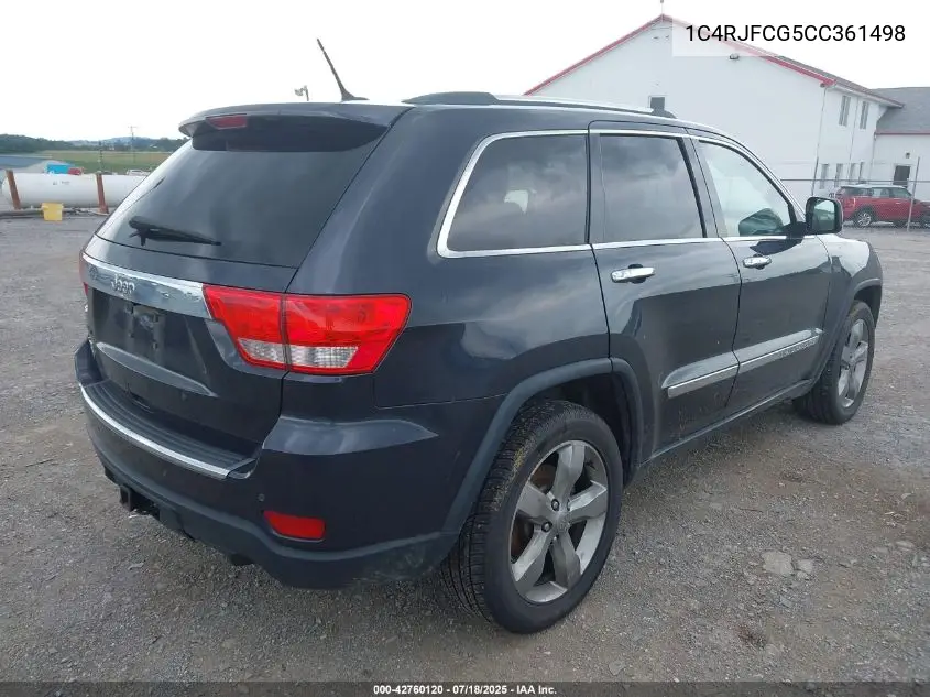 2012 Jeep Grand Cherokee Overland VIN: 1C4RJFCG5CC361498 Lot: 42760120