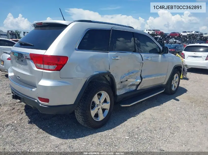 2012 Jeep Grand Cherokee Limited VIN: 1C4RJEBT0CC362891 Lot: 42800638