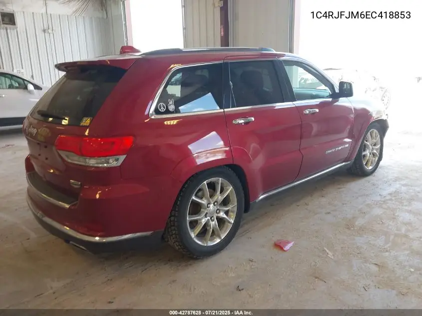 2014 Jeep Grand Cherokee Summit VIN: 1C4RJFJM6EC418853 Lot: 42787628