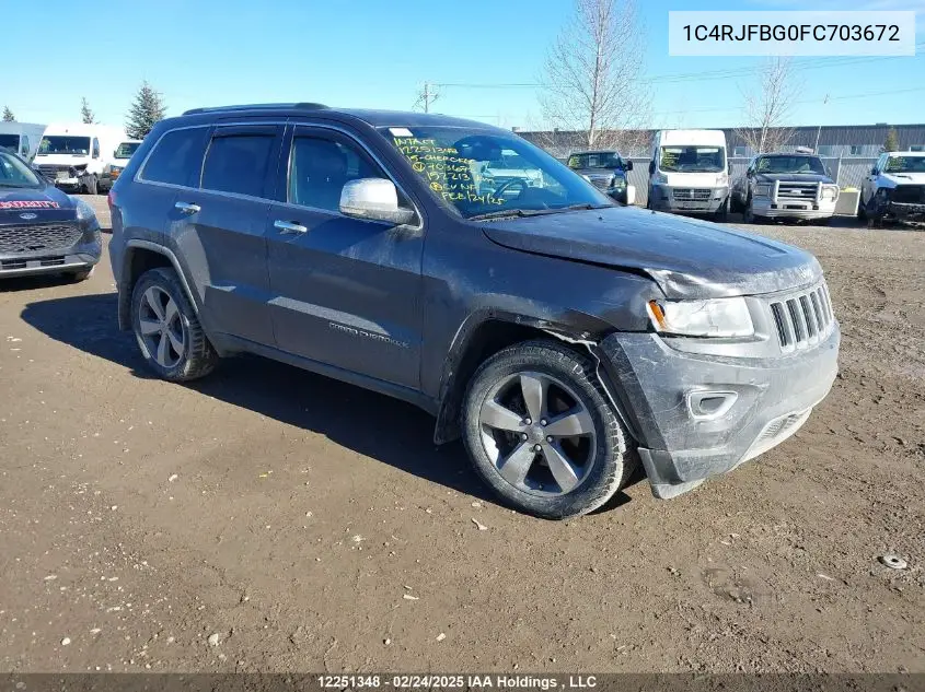 2015 Jeep Grand Cherokee Limited VIN: 1C4RJFBG0FC703672 Lot: 12251348